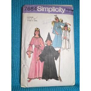 Simplicity Sewing pattern 7684 kids costume witch princess size 6-8